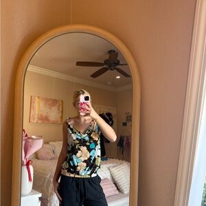 My Michelle Black and Blue Floral Blouse